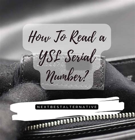 ysl control number|YSL serial number codes.